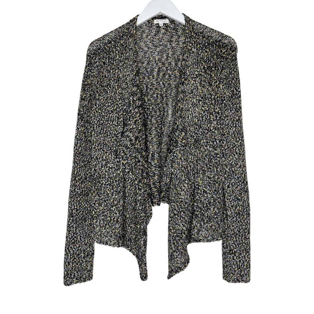 OLD KHAKI Navy Blue Confetti Knit Open Front Waterfall Cardigan Medium
